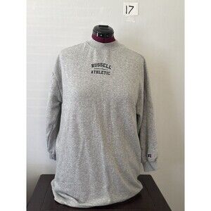 Russell Athletic Mock Neck Sweatshirt Gray Mens Medium Pullover